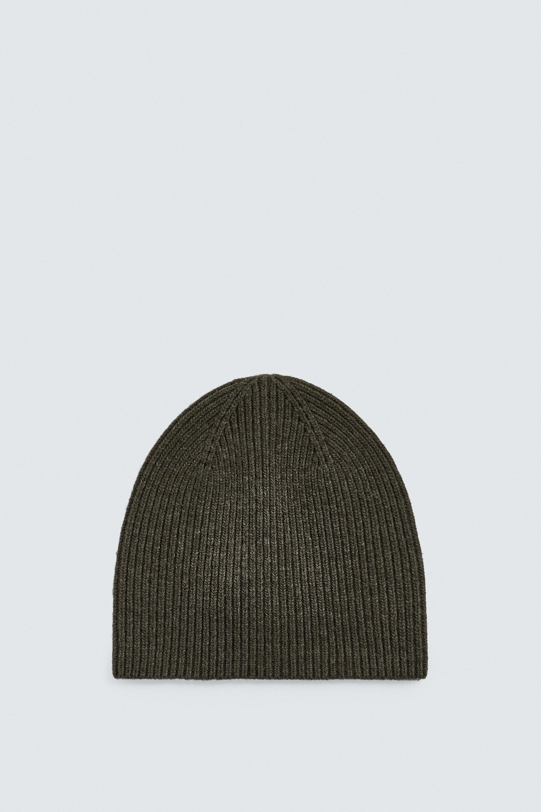 WOOL BLEND RIBBED BEANIE